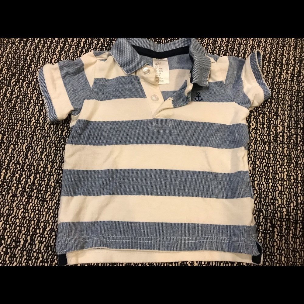 3/$15 H&M Baby Striped Polo Shirt 6-9 mo - Picture 11 of 11